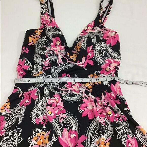 Maxine Of Hollywood Floral Print One Piece Swimsuit Good Condition Size 16 - Picture 10 of 12